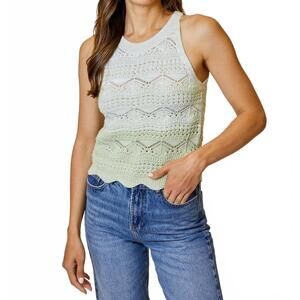 NEW DH NEW YORK sleeveless halter sweater in pistachio